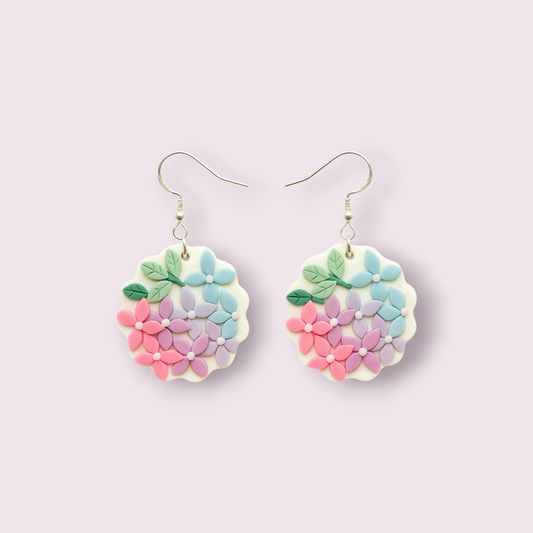 Cercei Hortensii colorate S925